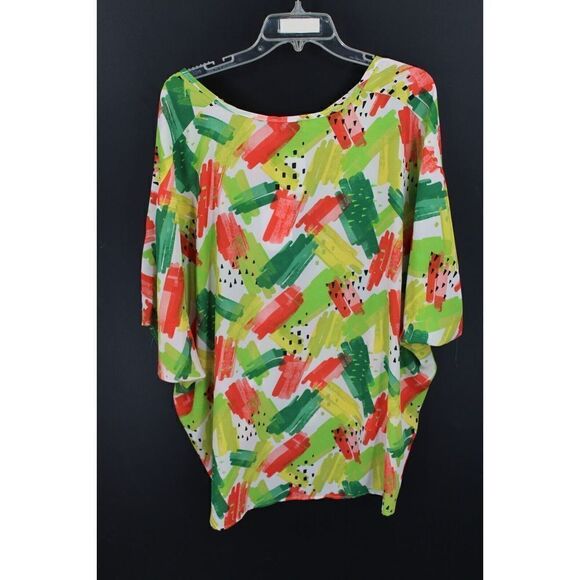 Adrienne Oversized Sheer Blouse Could Be Swim Cover Size Small Nwt - Picture 4 of 7